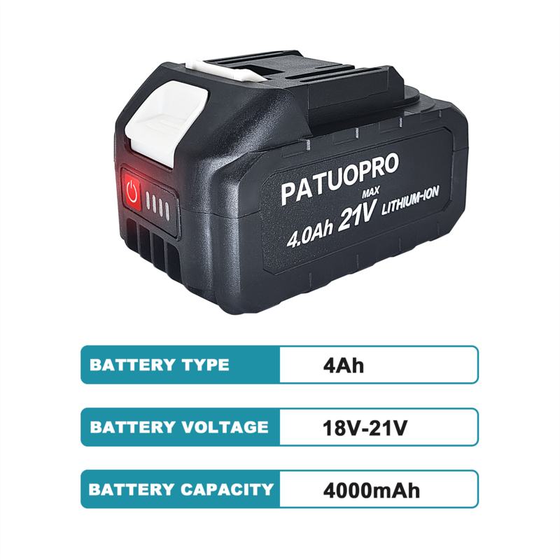 Bateria de lítio recarregável para Makita, Chave sem fio, Saw Drill, Angle Grinder, Blower, Chave de fenda, 18-21V, 2.0, 4.0, 6.0, 8.0Ah