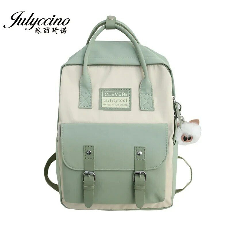 Новинка 2023, нейлоновый контрастный рюкзак в Корейском стиле, Модный ручной рюкзак с декоративным ремнем