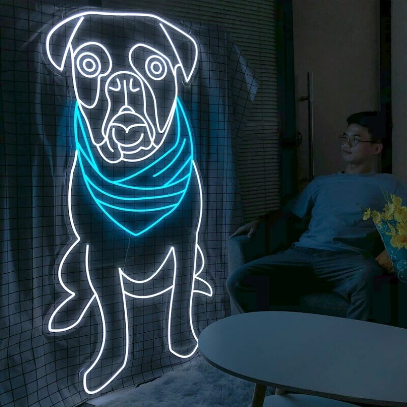 パーソナライズされたペットネオンサイン,LEDライト,あなたの犬,寝室,家庭,ペットショップ,壁の装飾,テキスト