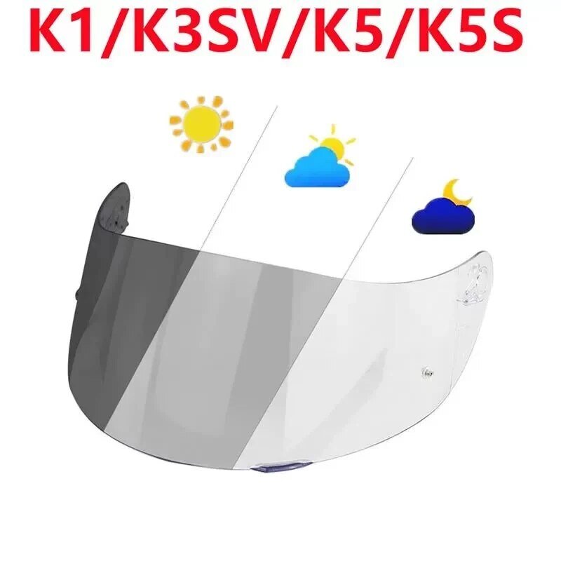 Visor Photochromic untuk helm AGV K5 K5S K5-S K3SV K3-SV K1, pelindung layar kaca depan, aksesori Bagian lensa Autochromic