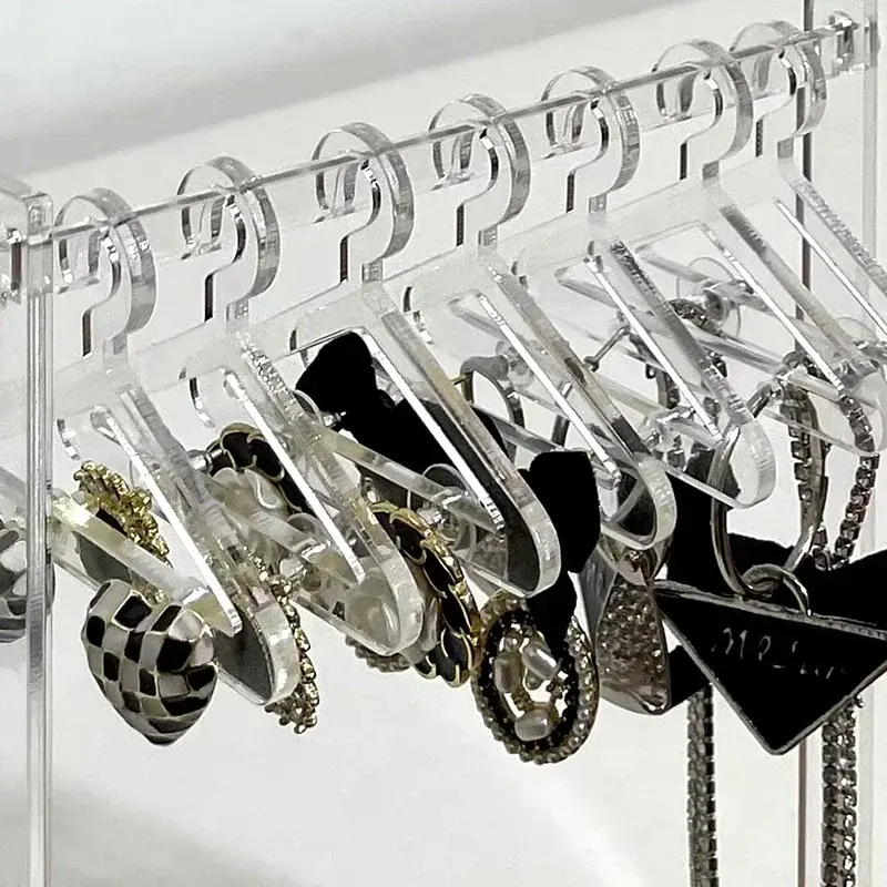 8Pcs Hangers Creative Earring Display Clear Acryl Organizer Stand Showcase Oor Stud Hanger Vorm Tafelblad Sieraden Opbergrek