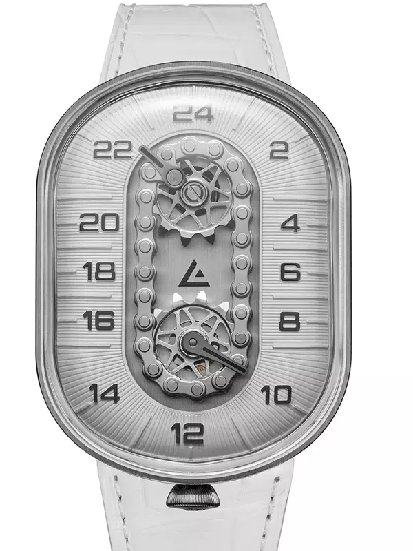 Winkel Zeit Kette leuchten Schweizer Uhrwerk großes Zifferblatt ovale Saphir Nische automatische mechanische Uhr