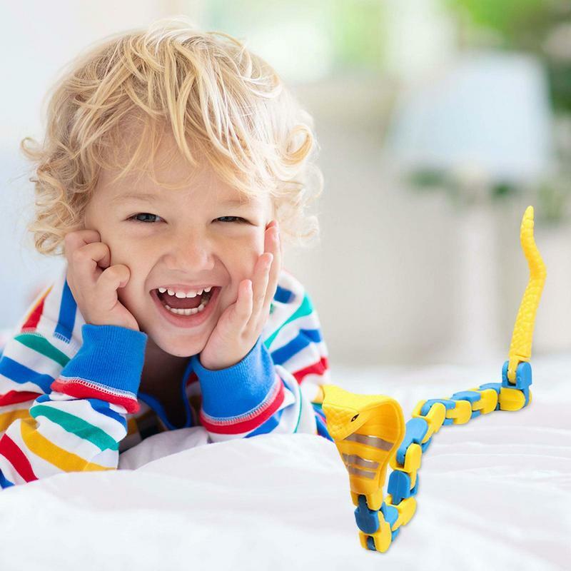 Węże zwariowane ślady zatrzaski zatrzaskowe zabawki sensoryczny wąż Puzzle Jigsaw łańcuszek bransoletka palec sensoryczna dekompresja zabawka prezenty dla dzieci