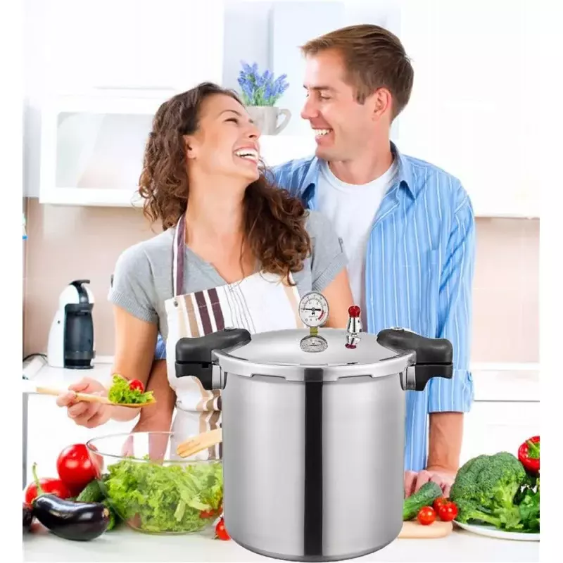 25quart pressure canner cooker and  with cooking rack canning    gauge Explosion proof safety valve Extr