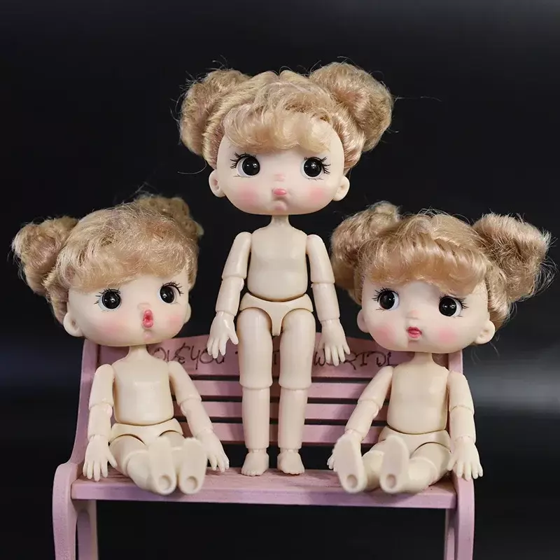 13CM bambola 13 rimovibile giunto carino viso ragazza bambola 3D grandi occhi bambole corpo nudo bellissimi giocattoli fai da te regalo per le ragazze