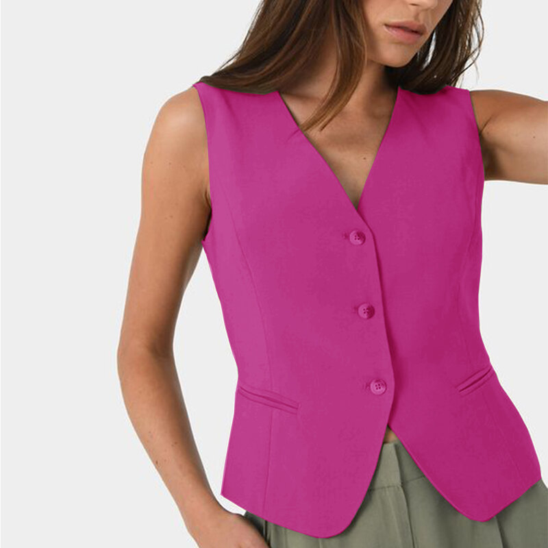 여성용 여름 세트 조끼, 우아한 슬림 겉옷, 2024 새로운 스타일 재킷, 캐주얼 패션, 2024