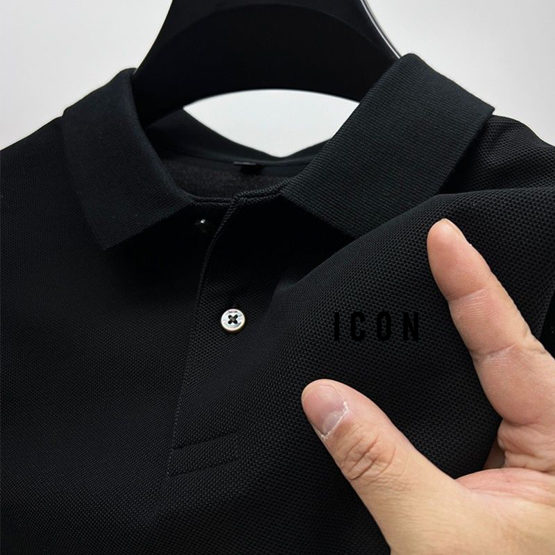 Polo de manga corta para hombre, camiseta informal de lujo de alta gama, cuello, moda coreana, novedad de verano, 2024