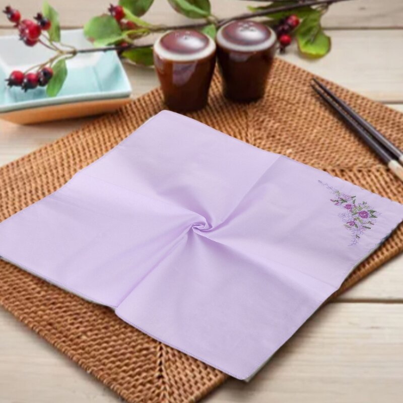 Embroidery Sweat Absorbent Pocket Handkerchief for Wedding Party Activities Soft and Absorbent Pocket Towel Drop shipping