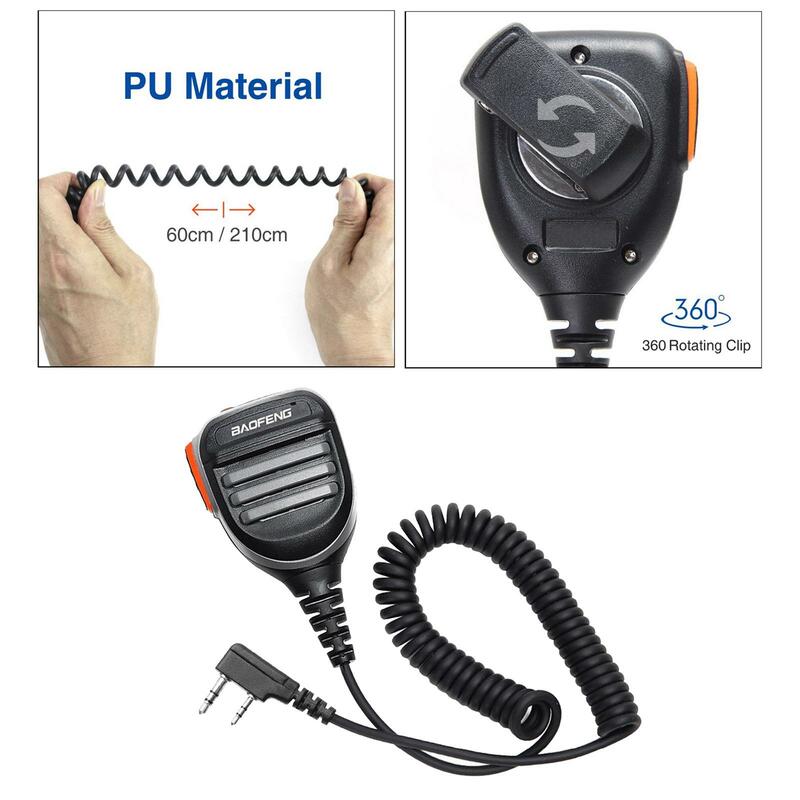 Portable PTT Speaker Mic Shoulder Mic for -6R BF-888 Black