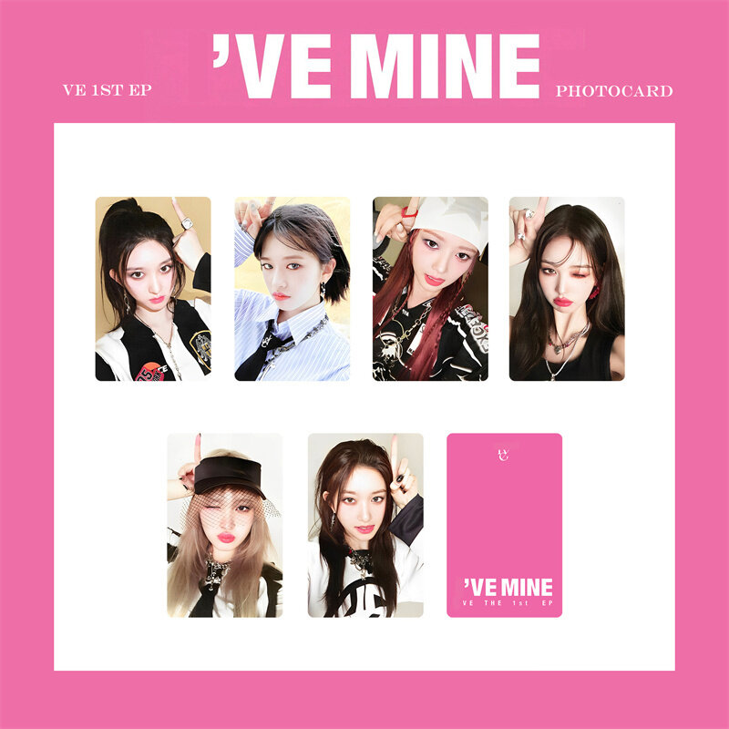 6pcs/set KPOP IVE -1st EP I'VE MINE LOMO Card Wonyoung Glasses Round LIZ Rei Leeseo Yuji Album Collection Photo Card Postcard