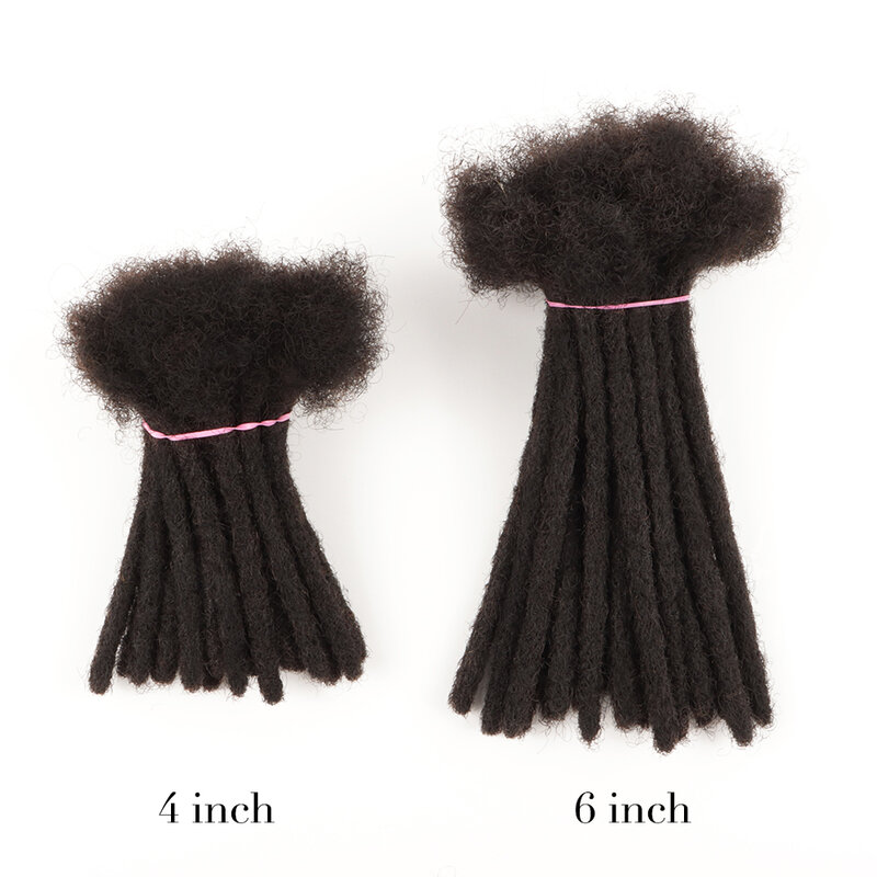 AHVAST 4 zoll und 6 zoll Natürliche schwarze Farbe Dreads Extensions 100% Voller Handgemachte Menschliches Haar Weich Dreadlocks 60 Stränge