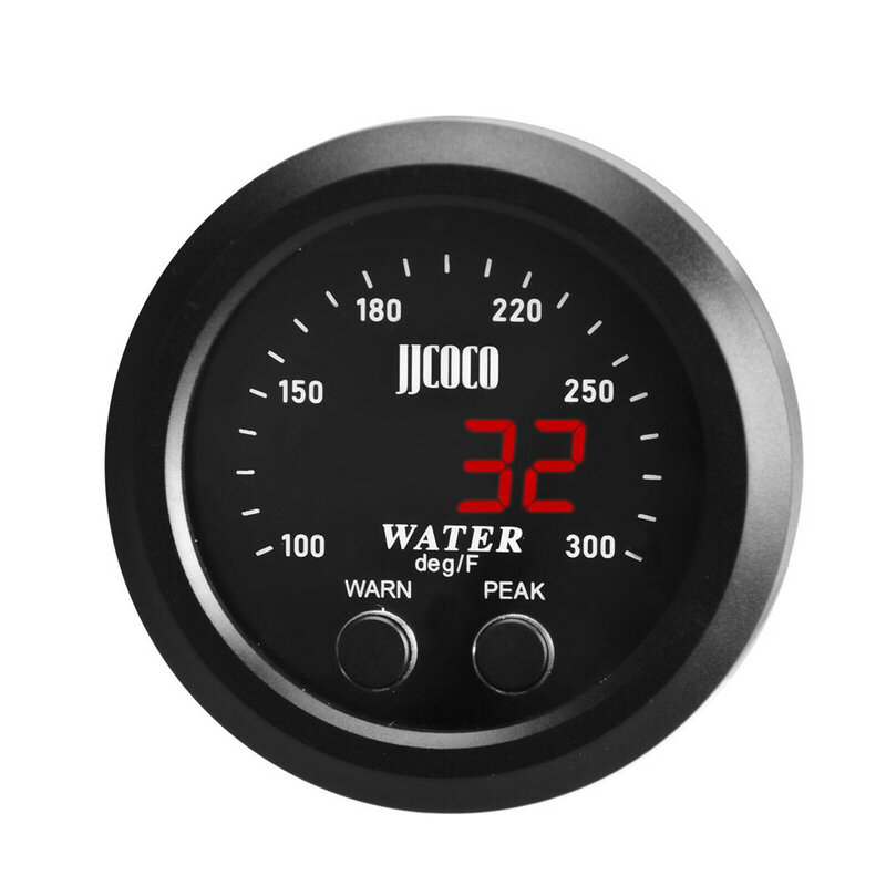 52mm Digital 100~300℉ Electronic Water Temp Gauge Ultra-Thin Temperature Sensor Red Led Display