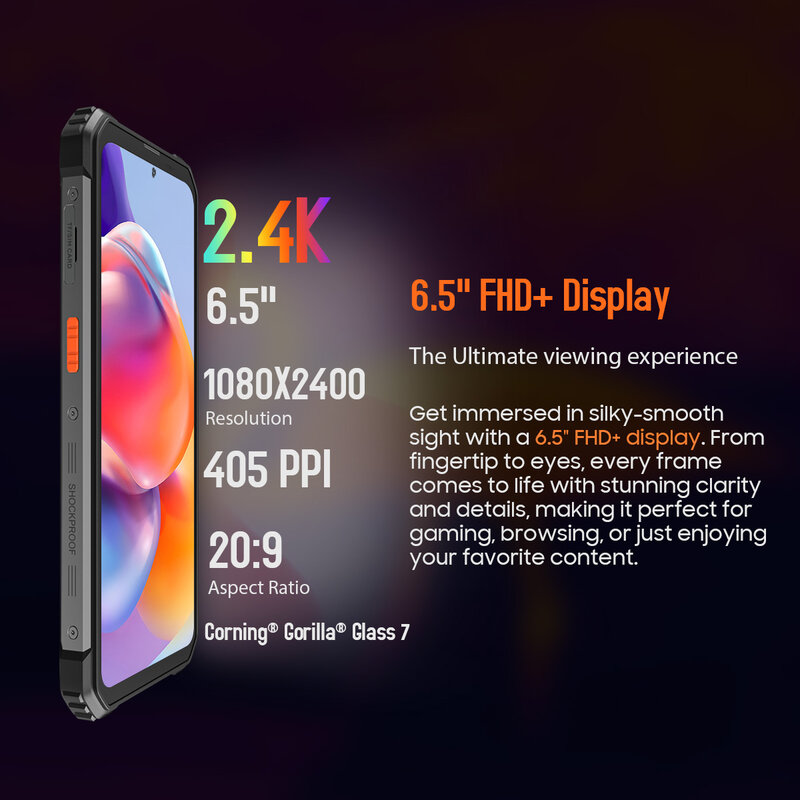 頑丈なスマートフォンBlackview-BV8900プロ,uwb android 13,helio p90,6.5インチ,fhd,2.4kディスプレイ,16gb,256gb,64mp,10000mah