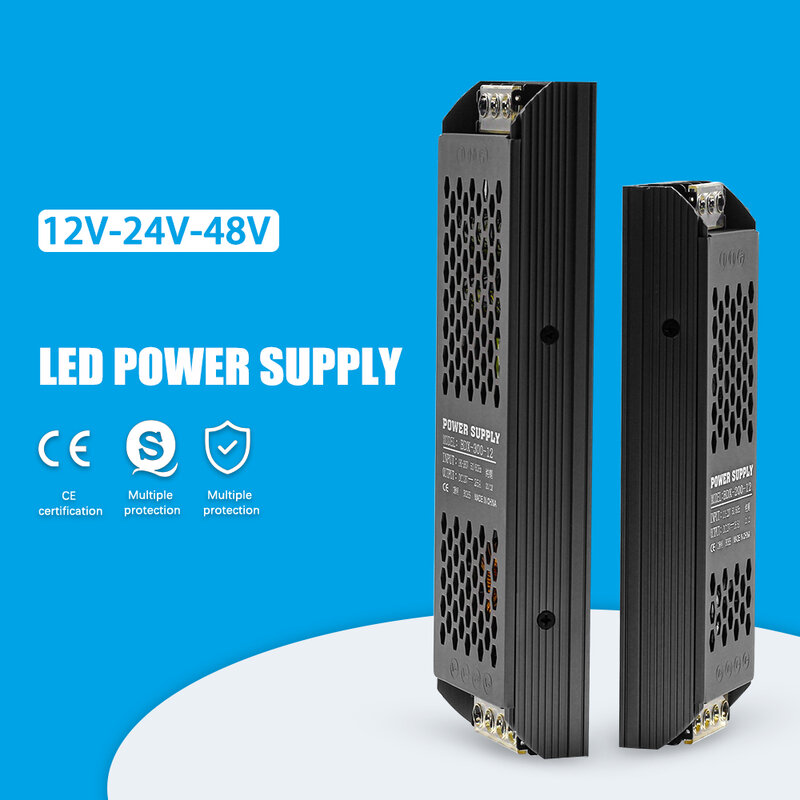 High Quality Mute Lighting Transformers AC110/180V-220V Constant Output DC12V 24V 48V 100W 200W 300W 400W LED Strip Power Supply