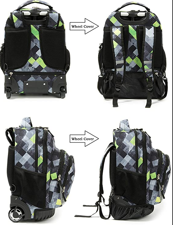 Рюкзак на колесиках 18 дюймов, многофункциональный дорожный ранец для школы и учебников, сумка для ноутбука 18 дюймов на колесиках для студентов и школ