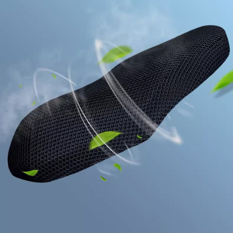 Moto nero 3D per coprisedile rete traspirante manicotto isolante termico moto per accessori coprisedile