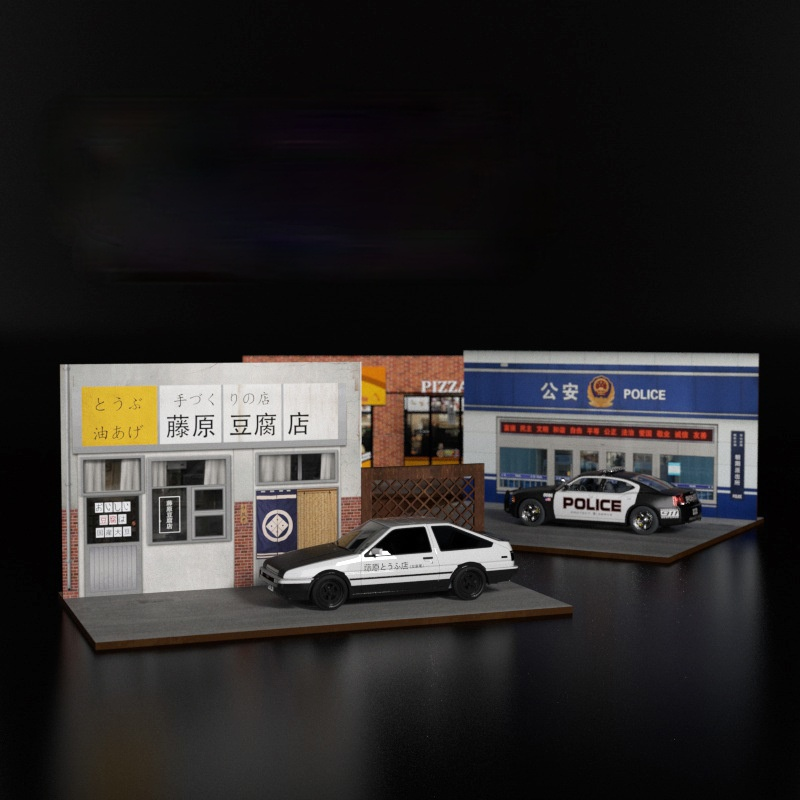 1/32 Simulatie Model Auto Parking Garage Street Scene Scene Stofdicht Display Decoratie