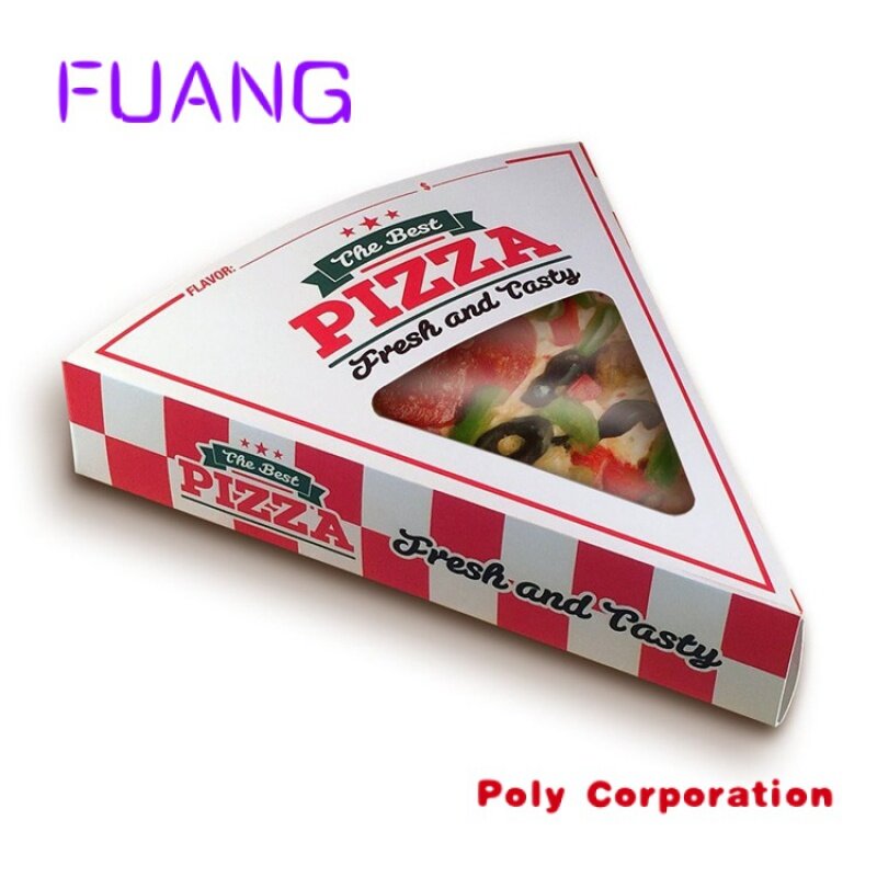 Custom  Custom Full Size Flat Pizza Single Slice box with Clear window