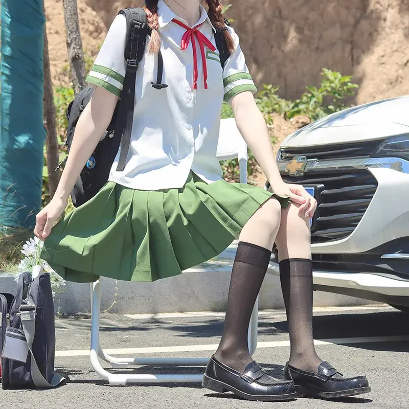 Японское аниме стиль JK топ в студенческом стиле японская форма рубашка с коротким рукавом костюм летняя Матросская одежда юбка униформа для косплея