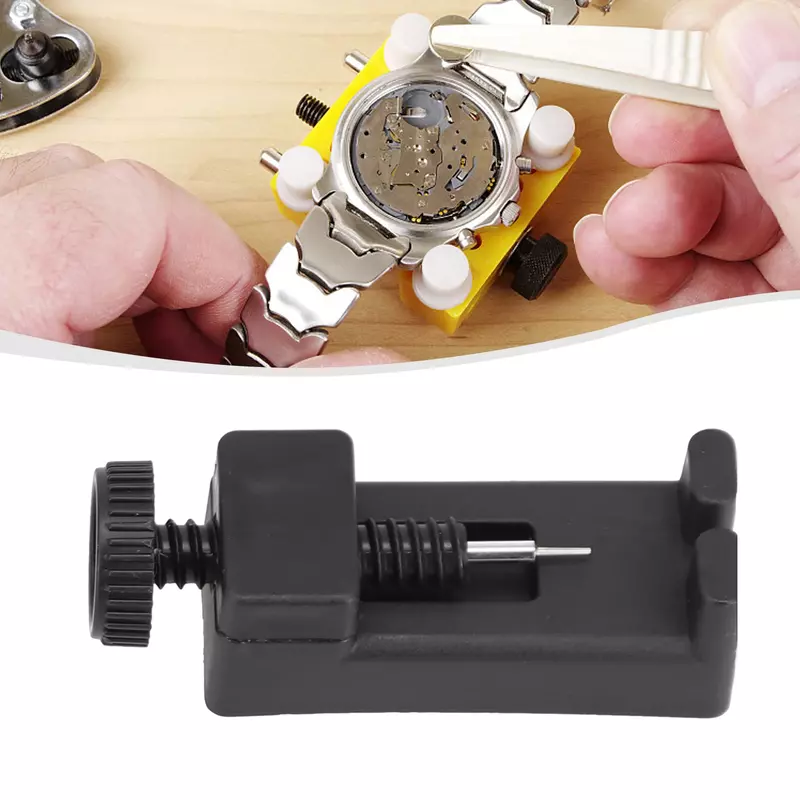 Narzędzie do usuwania pasów do zegarków czarno-srebrnych wytrzymałych narzędzi usuwacz pinów do domu, do naprawy zegarków 65*22*19mm