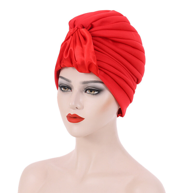 Afrykańskie kapelusze 2023 New Arrival Fashion Style afrykańskie kobiety jednolity kolor Headtie afrykańskie czapki