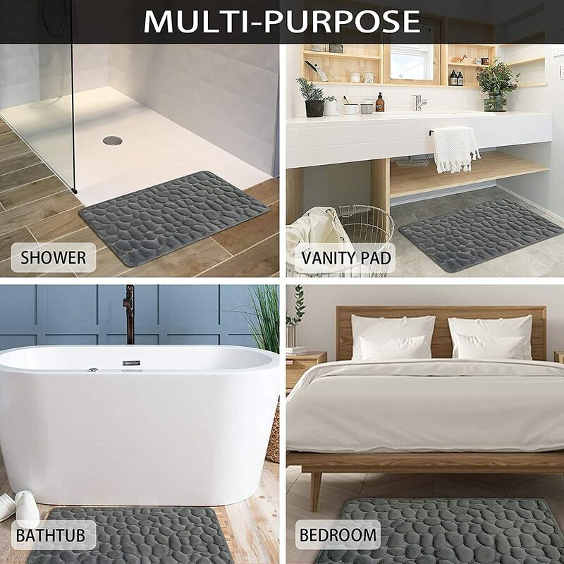 石畳浴室バスマットサンゴフリースマットノンスリップカーペットで浴槽の床敷物玄関マット低反発パッド