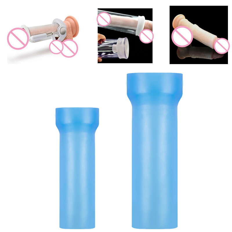 SM-extensor de manga de pene, Tapón Protector de glande de silicona, bomba de repuesto, ensanchador, accesorios de sujeción, Juguetes sexuales