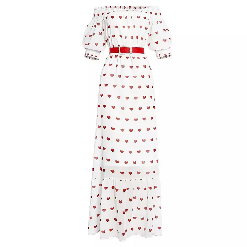 Женское шифоновое платье на одно плечо, длинная белая юбка в виде сердца, модель 321 #