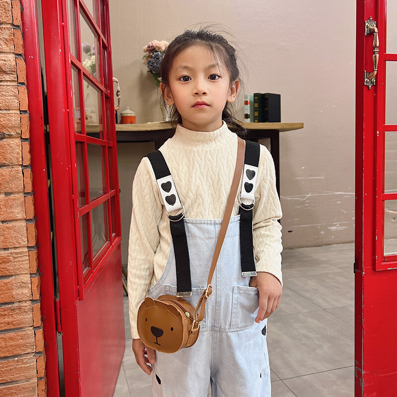 Cartoon Bear Children's Bag Mini PU Coin Purse Kids Boy Girl Zipper Messenger Crossbody Bag Shoulder Bag Baby Accessories