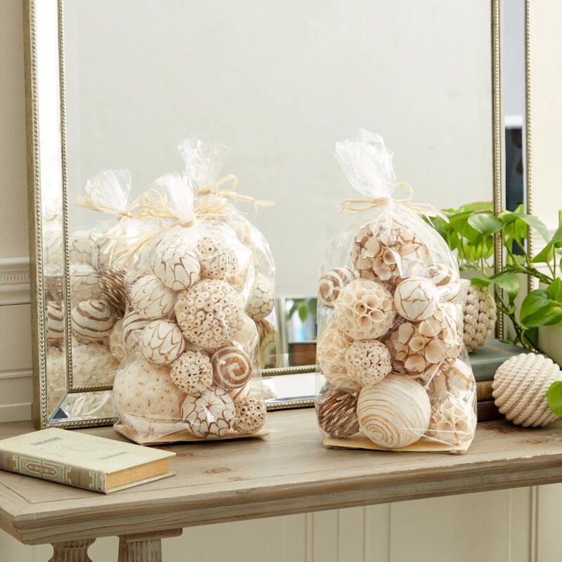 Orbes de Plantas secas hechos a mano y relleno de jarrón con diferentes diseños, 8 ", 2 unidades