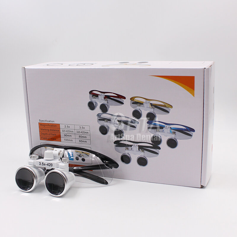 Vetro ottico binoculare medico chirurgico del dentista portatile di alta qualità 3.5 x420mm