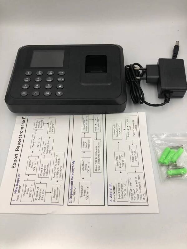 2.8 "máquina biométrica do comparecimento da impressão digital de tft usb lcd dc 5v/1a gravador de tempo A-E260