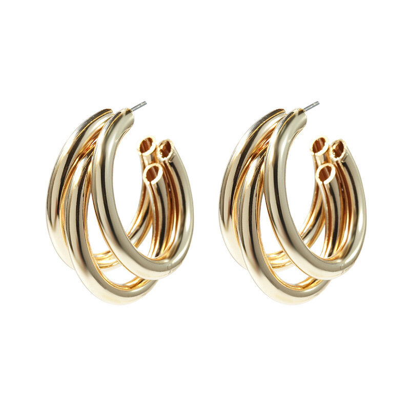 Boucles d'oreilles géométriques en métal pour femmes, boucles d'oreilles créoles élégantes, cadeau de bijoux vintage, mode coréenne, nouveau, 2022