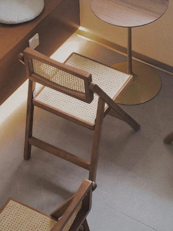 Стол и стул в стиле ретро для магазина, Плетеный обеденный стул из массива дерева и ротанга в американском стиле, для коммерческих целей, для кафе, ресторанов