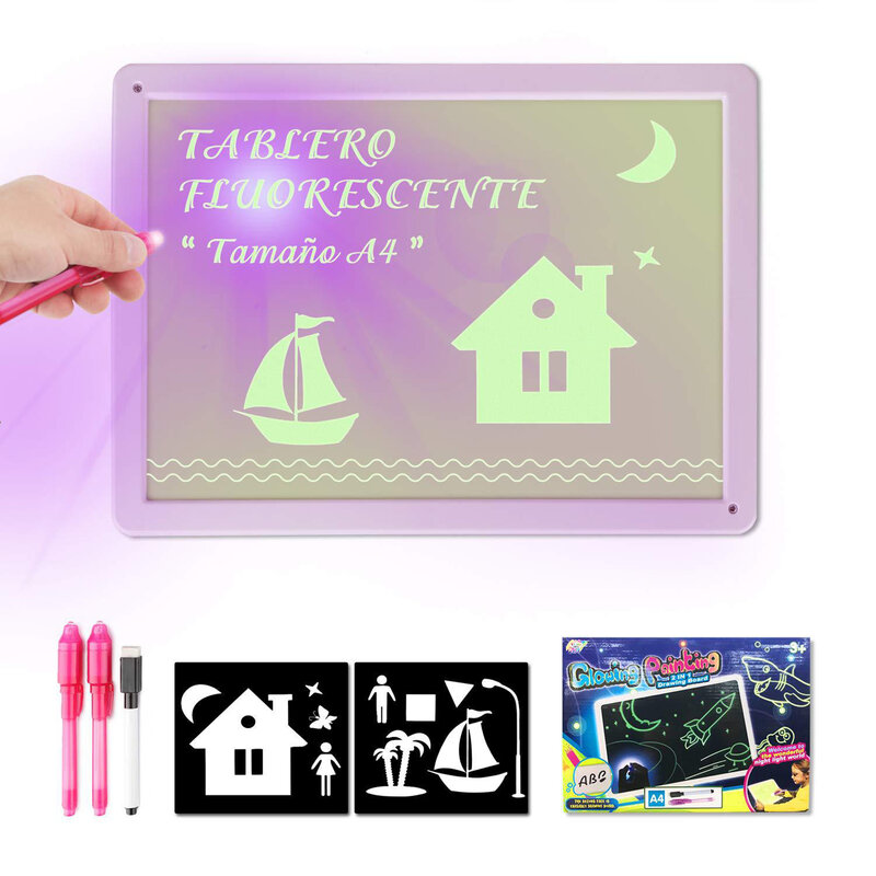 Portable Draw Sketchpad Board Luminous Graffiti Cartoon Painting Toy Gift for Children's Day Thanksgiving