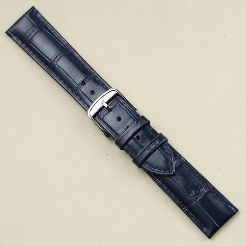 Bracelet de montre en cuir véritable avec logo, bracelet à boucle ardillon Longines, haute qualité, noir, marron, bleu, 13mm, 14mm, 15mm, 18mm, 19mm, 20mm, 21mm, 22mm