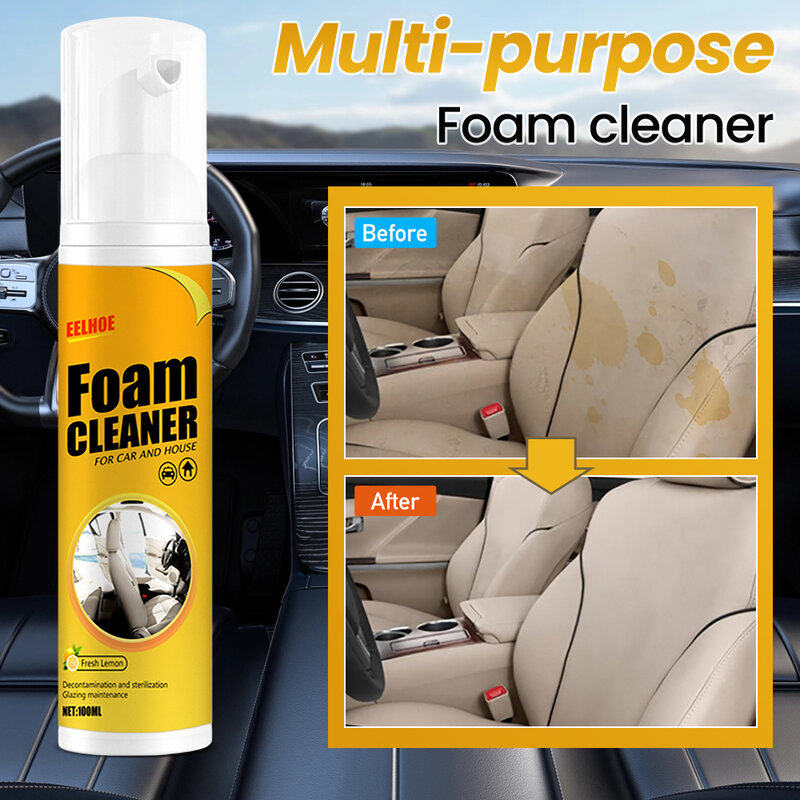 โฟมทำความสะอาดอเนกประสงค์30มล. 100มล. 250มล. โฟมทำความสะอาดรถต่อต้านริ้วรอยทำความสะอาดอัตโนมัติภายในรถบ้าน