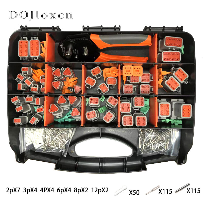도이치 DT 시리즈 방수 커넥터 키트, 수리 도구 상자, DT06-2 3 4 6 8 12S DT04-2 3 4 6 8 12P, 터미널 포함, 321 개