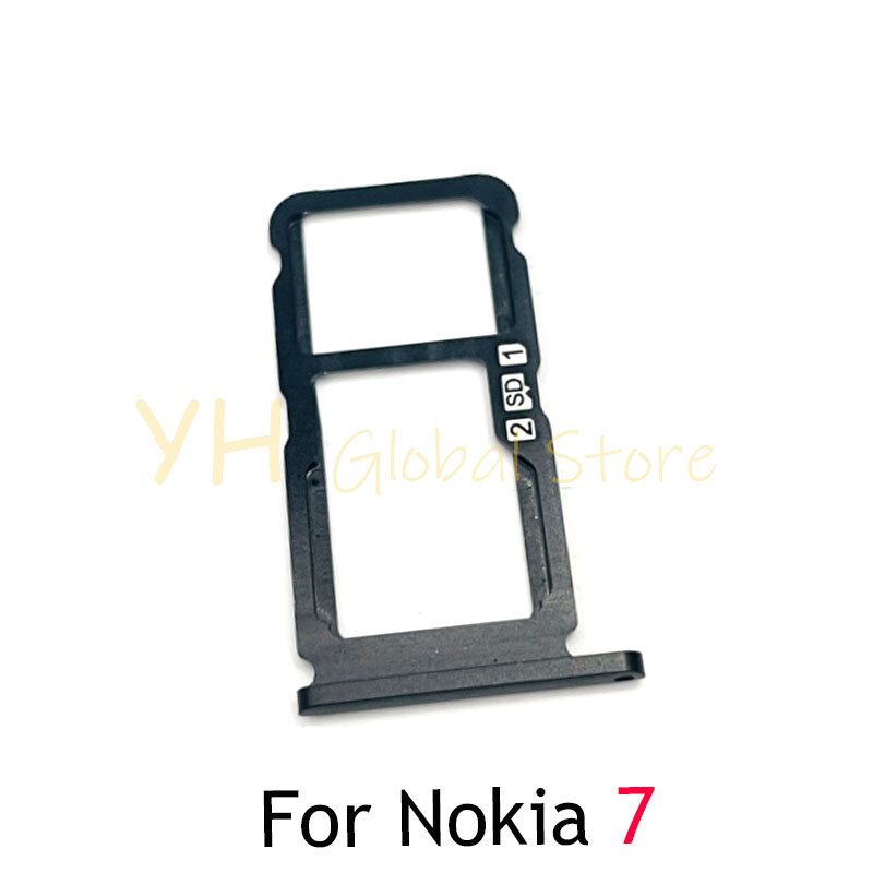 Untuk Nokia 7 7.1 Plus Slot kartu Sim tempat baki soket pembaca kartu Sim suku cadang perbaikan