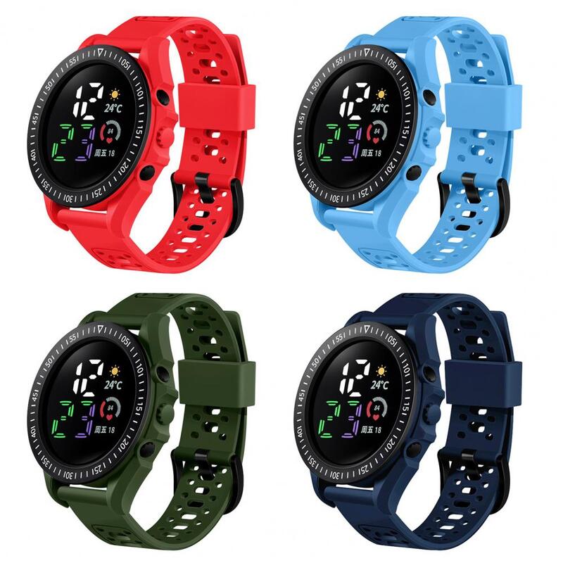 Reloj deportivo Digital LED para niños y niñas, pulsera de silicona resistente al agua, calendario, pantalla de semana, reloj electrónico de moda