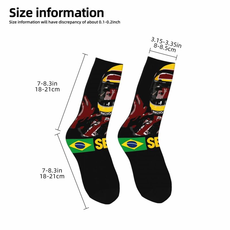 Damen Ayrton Senna Rennwagen Socken Super Soft Fashion Sport Socken Hip Hop Zubehör Mittel tubecrew Socken kleine Geschenke