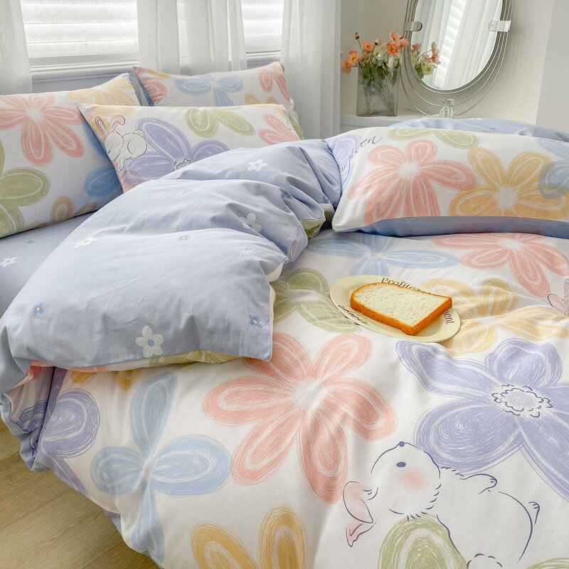 مجموعة مفارش سرير قطنية مطبوعة بالكامل ، ملاءة سرير قطنية متعددة المواصفات ، ملاءة مركبة