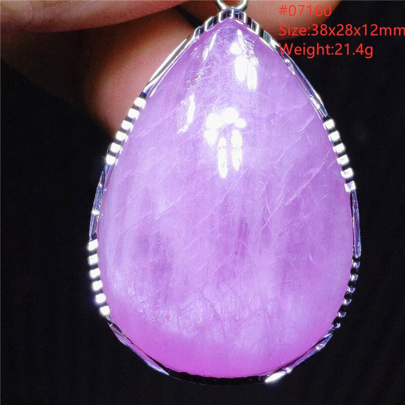 Natural Purple Kunzite Gemstone Pendant Jewelry Women Men Kunzite Crystal Water Drop Cat Eye Necklace Oval Heart AAAAAA
