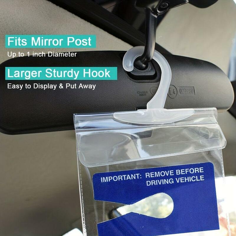 Transparent PVC Hook Bag Disabled Placard Disabled Package Bag Storage Hanging Parking Car Slogan Card R8W3