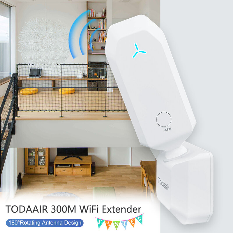 Extensor Wi-Fi para Casa e Escritório, Gerenciamento de Painel Web, Repetidor sem fio, Abrange até 3500 pés quadrados e 65 dispositivos, 2,4 GHz, 300Mbps