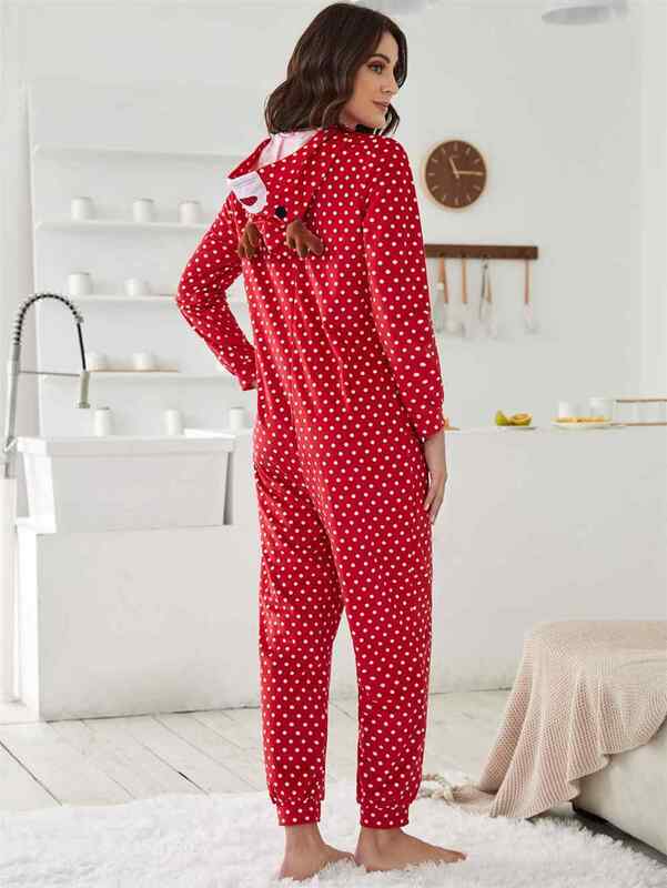 Women's Winter Thick Warm Home Costumes Lady Sweet Christmas Night Cosplay Deer Costumes Comfortable Dot Pajamas Nightwear