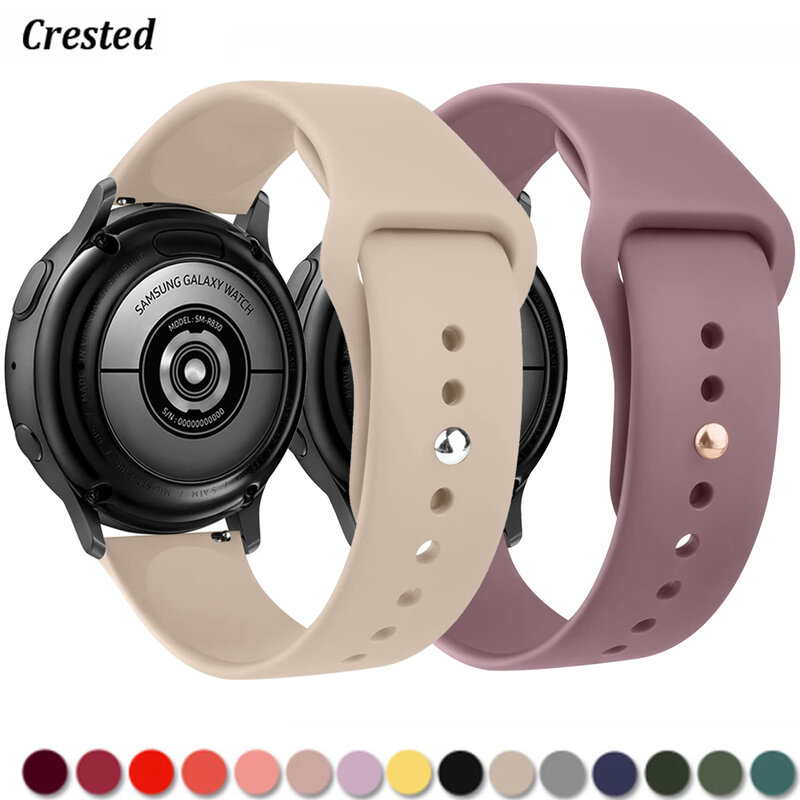 Silicone Strap for Samsung Galaxy Watch, 20mm, 22mm, 4, 6 Classic, 5, 5 Pro, 3, 46mm, 42mm, Active 2, Gear S3, banda Huawei GT 2 Pro