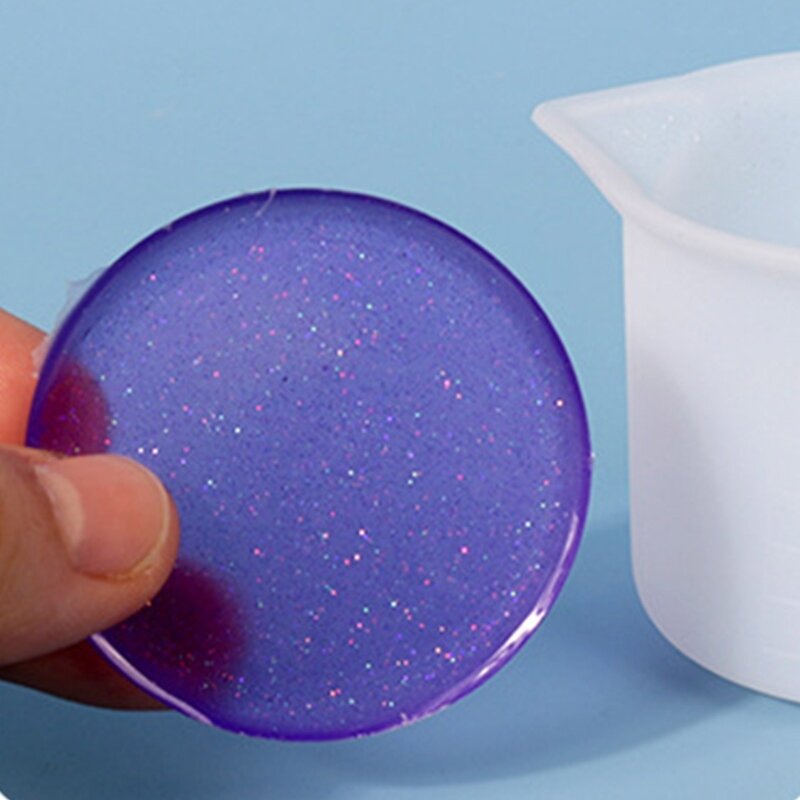 Tazas medidoras silicona E0BF para resina epoxi, fáciles limpiar para hacer joyas DIY