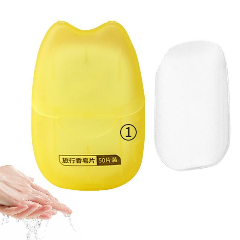 Portable Soap Paper 50pcs Camp Soap Hand Washing Soap Sheets Foaming Paper Soap Slices Mini Soap Flakes