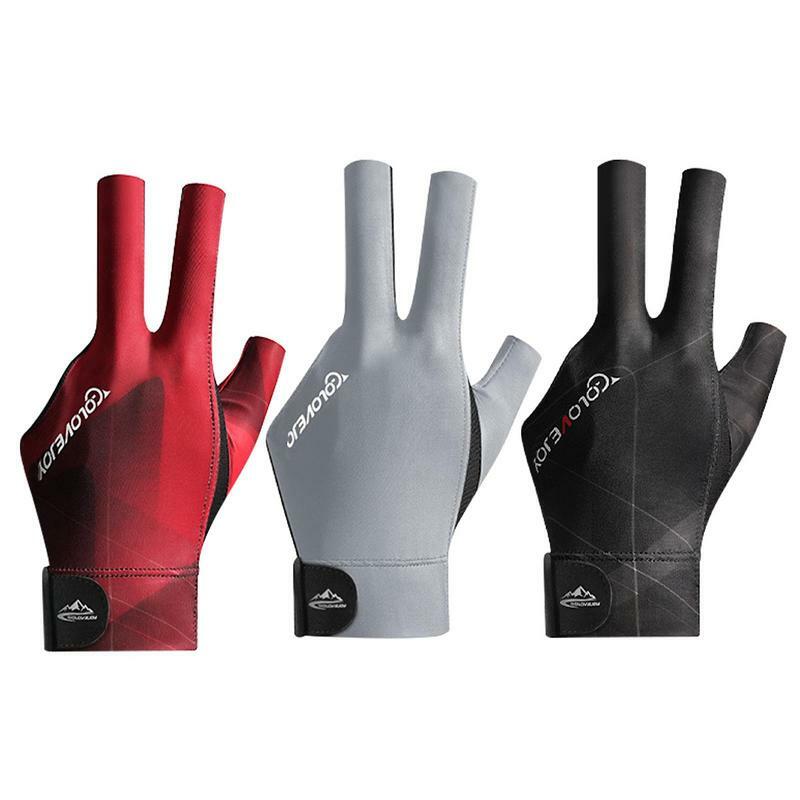 Sarung tangan Anti selip untuk biliar, sarung tangan biliar profesional, sarung tangan 3 jari terbuka, sarung tangan biliar kualitas tinggi